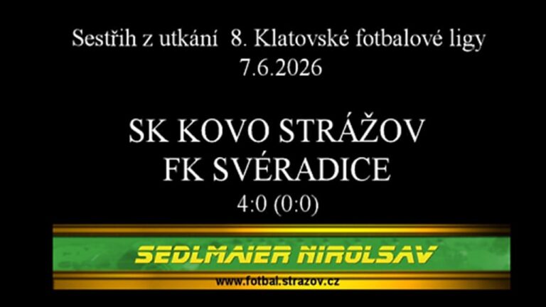 Sestřih z utkání STRÁŽOV – SVÉRADICE